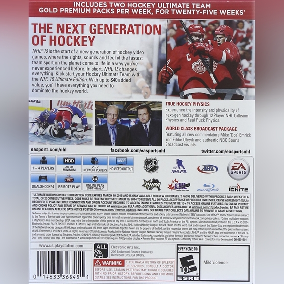 NHL 15 For PS4 Mint Condition Complete in Case - Picture 2 of 5